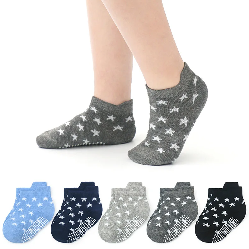 

6 pairs 0-7Y cotton baby boat socks rubber soft bottom male baby anti slip boat socks female baby kids floor socks Four seasons