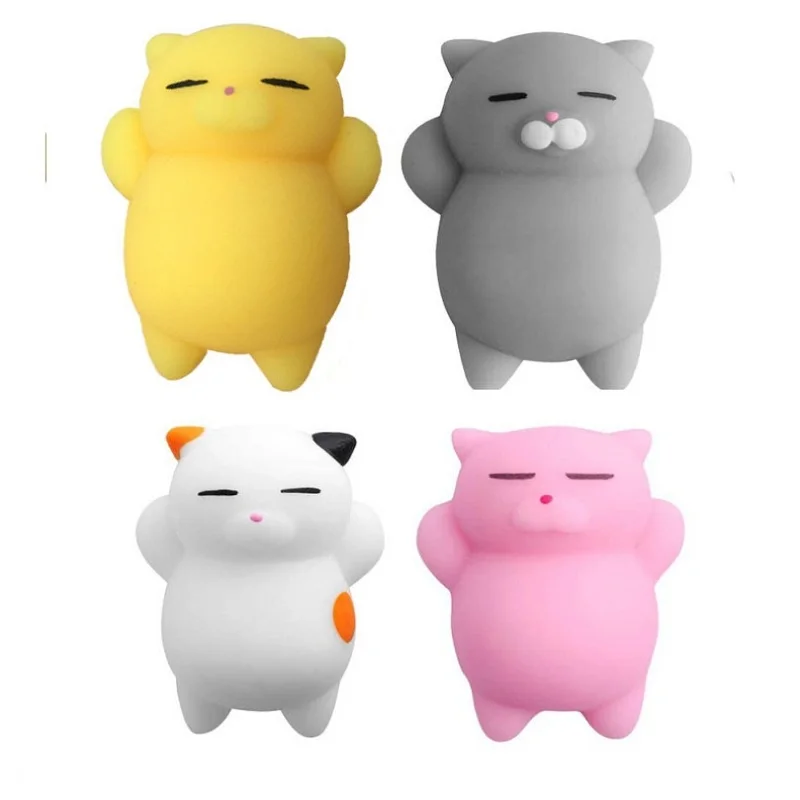 Mini Squeeze Rekbaar Speelgoed Squishy Cat Schattige Kawaii Dierlijke Genezing Stress Fidget Vent Vent Speelgoed Grappige Antistress Cadeau Kerst Prese