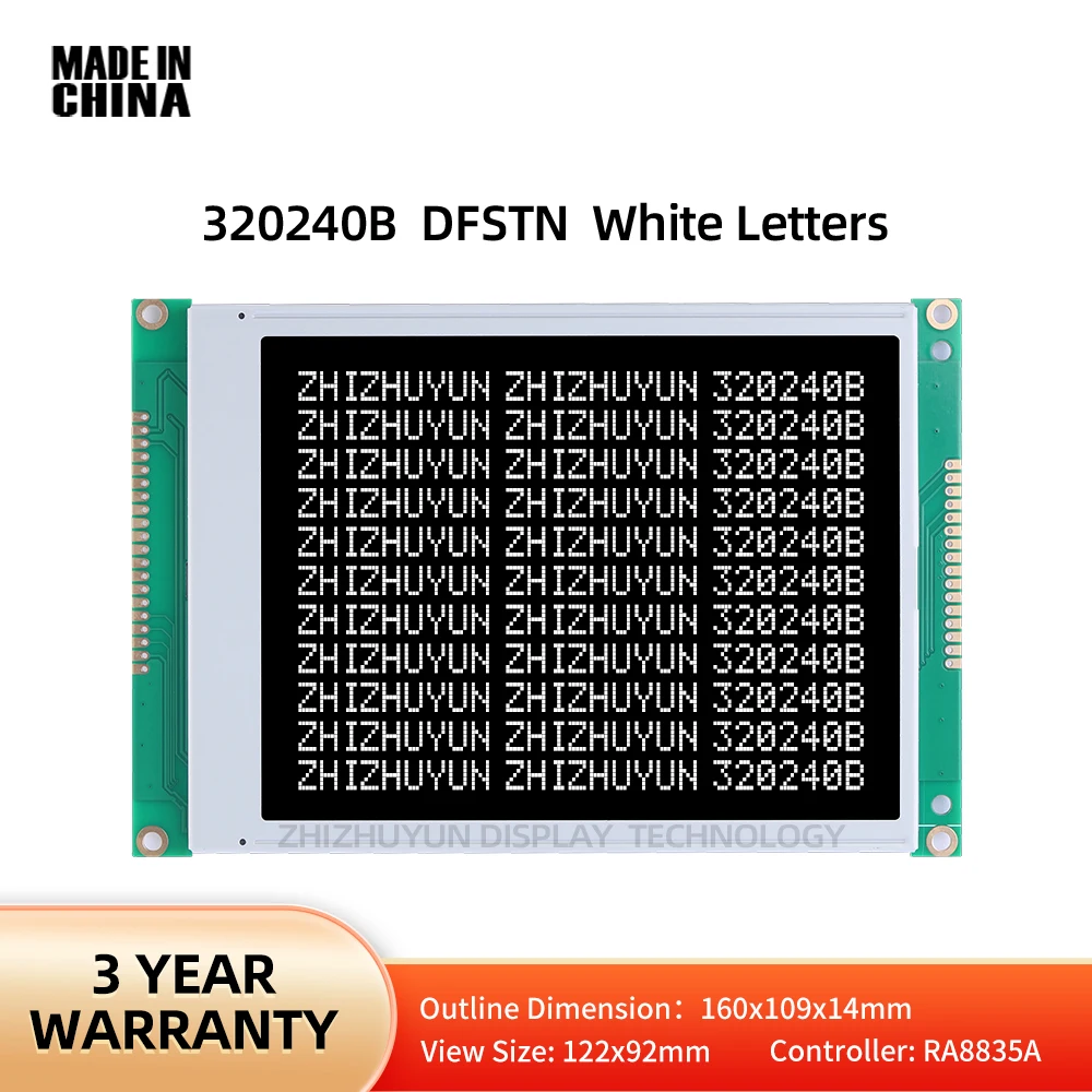 

Source Manufacturer 320240B LCD Module 320*240 DFSTN Black Film White Text 5.7 Original Ra8835 LCM Monochrome Screen Module