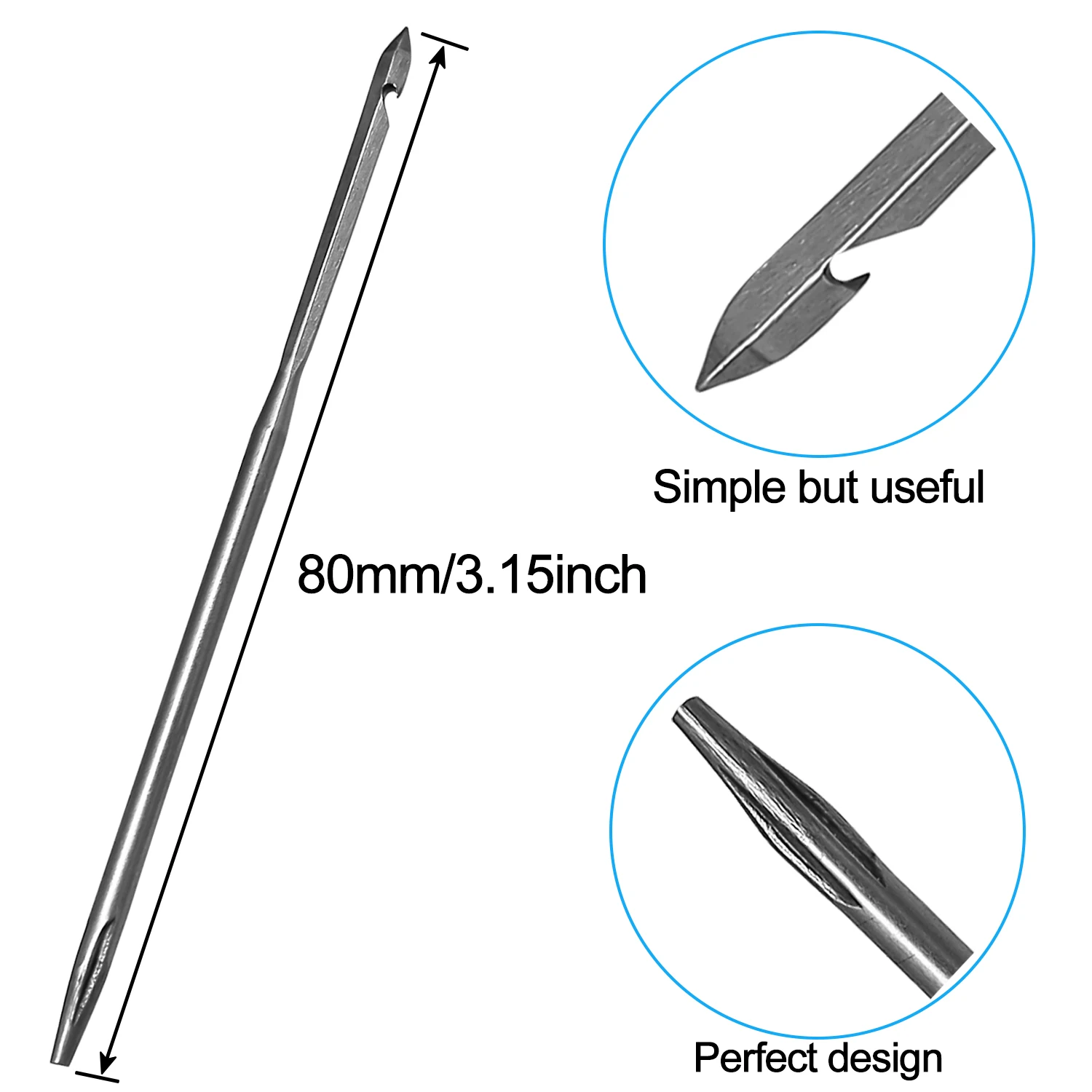 5Pcs Leather Sewing Awl Straight Needle for Sewing or Repairing Canvas Leather, Shoes Sewing Tools