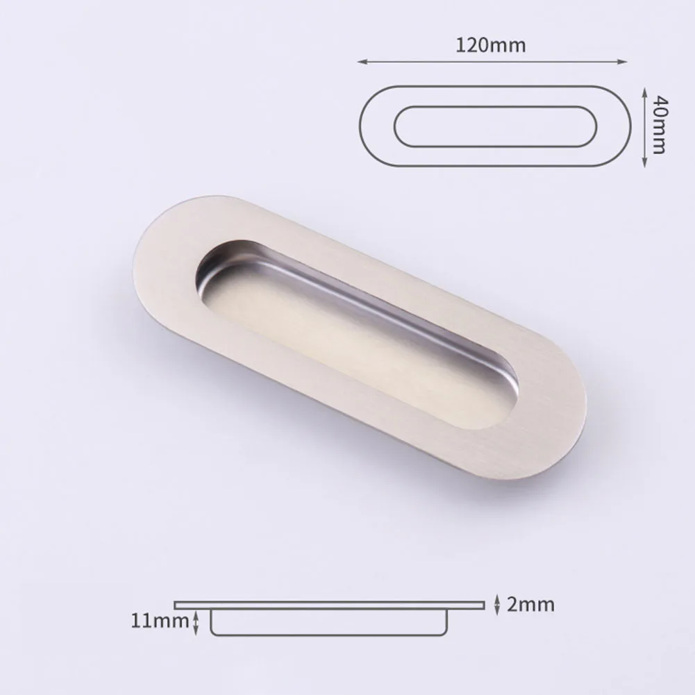 

Door Knobs Handle Invisible Cabinet Oval Square Wardrobe 120*40mm 1PCS 4mm Screw Durable 2MM Thick High Quality