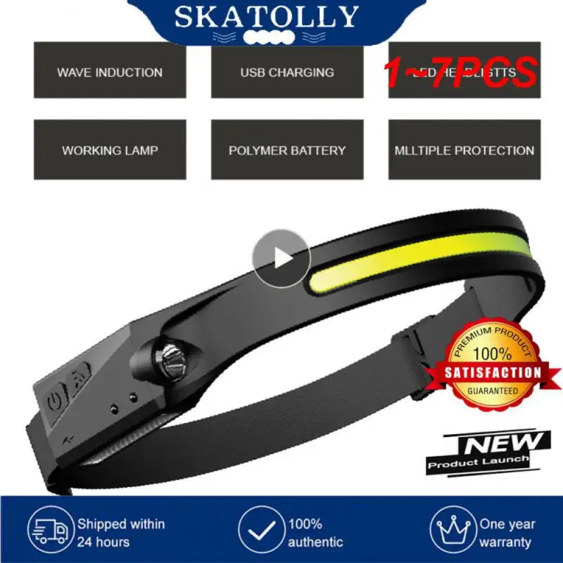 

1~7PCS NineLeaf Waterproof COB LED Head Lamp Motion Sensor Headlamp Portable Flashlight Comfortable USB Rechargeable Head