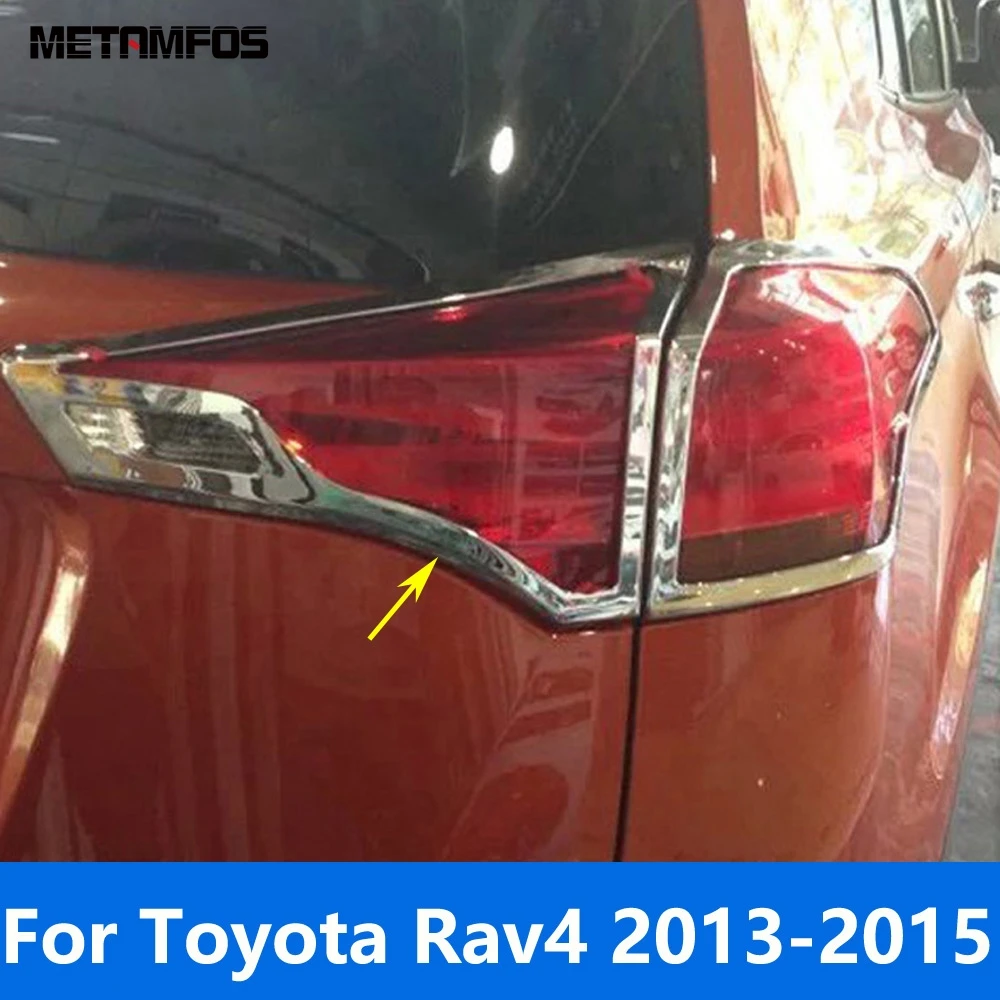 

For Toyota Rav4 Rav 4 2013 2014 2015 Chrome Rear Light Lamp Cover Trim Taillight Frame Bezel Protector Accessories Car Styling