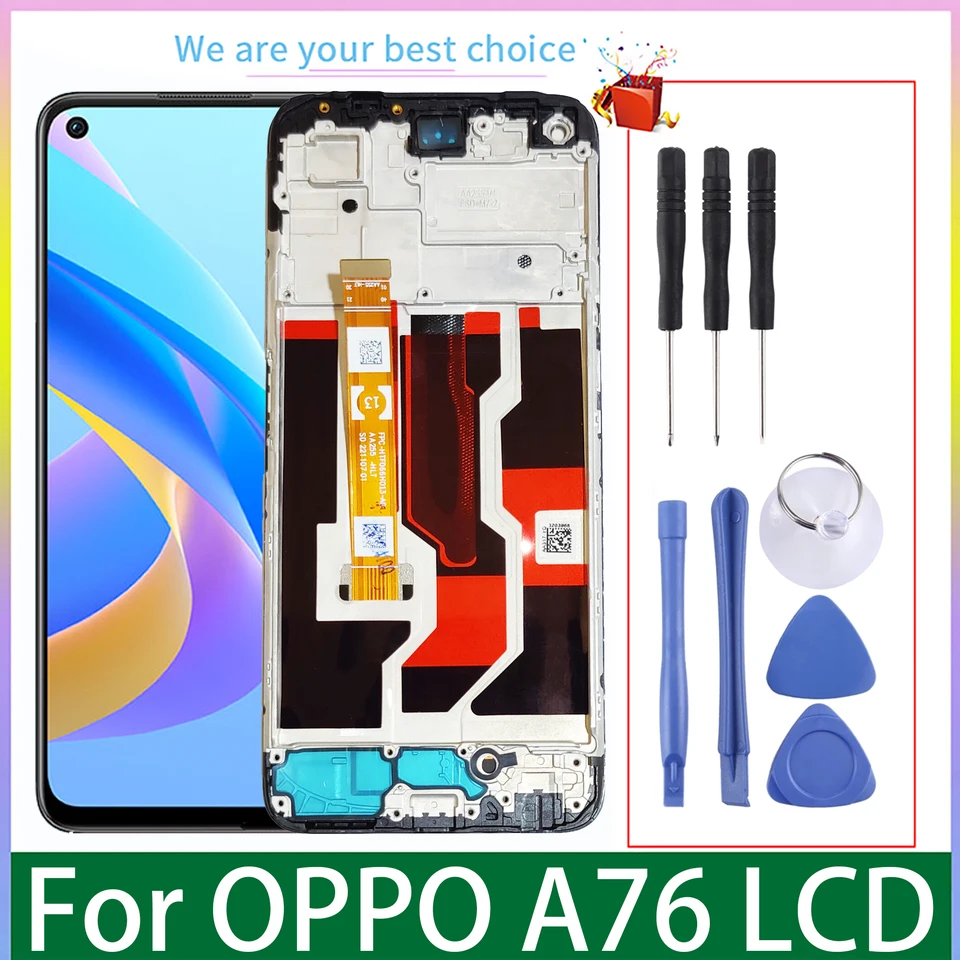 Écran LCD + Vitre Tactile Complet Pour Oppo A76 (CPH2375) Noir - Kit De Remplacement Avec Outils