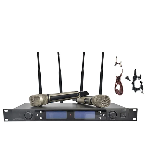 

Accuracy Pro Audio UHF-2000 4 Channels Hot Sale UHF Wireless Mic Handheld Microphone For Karaoke Or Meeting