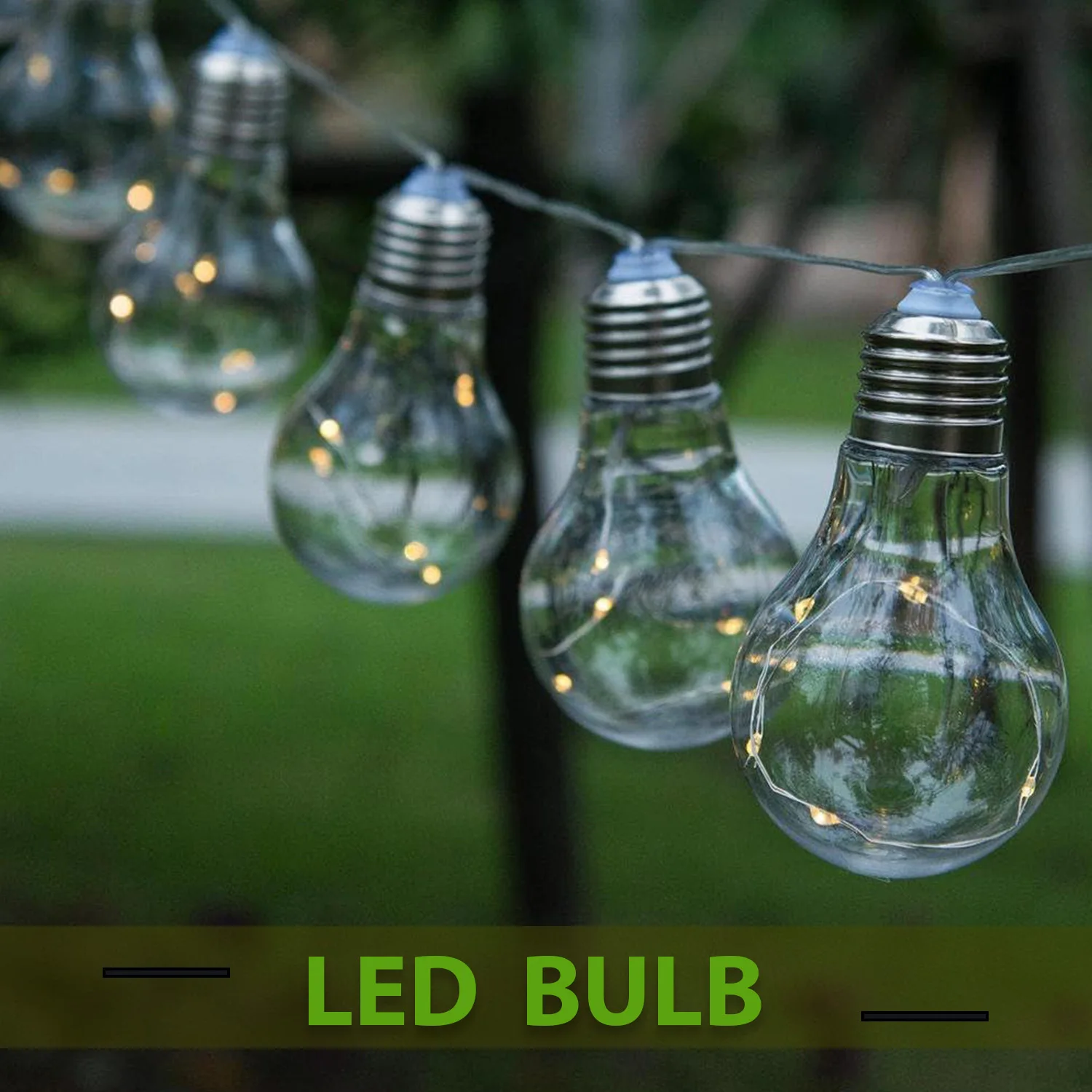 

40Bulbs USB LED Warm White Fairy Festoon Globe Bulb String Light Outdoor String For Waterproof Garland Wedding Party Backyard