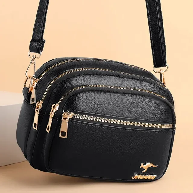 Sac à main en cuir souple de haute qualité pour femmes, sacoche à bandoulière multi-poches résistante à l'usure, Sac à main de luxe pour dames 1