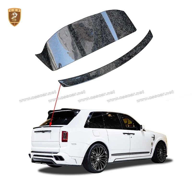 

Задний спойлер из углеродного волокна для рулонов Royce Cullinan retrofit MSY Style, индивидуальное черное Кованое углеродное автомобильное верхнее заднее крыло