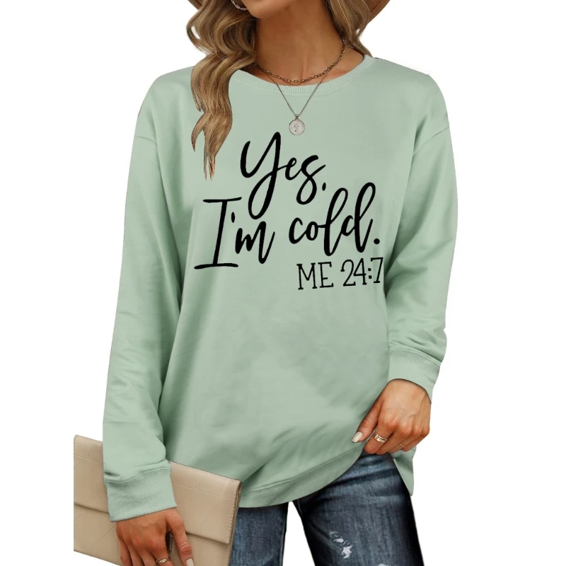 Fashionable and Lightweight Women's Sweatshirt Pullover Tops with Leter Print