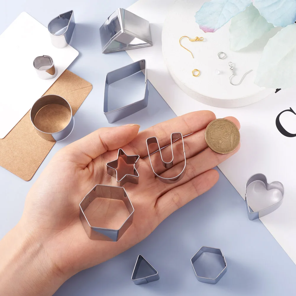 1 Set Stainless Steel Polymer Clay Tools Star Heart Geometric Ceramic Pottery Cutter Jump Rings Earring Hook DIY Jewelry Making