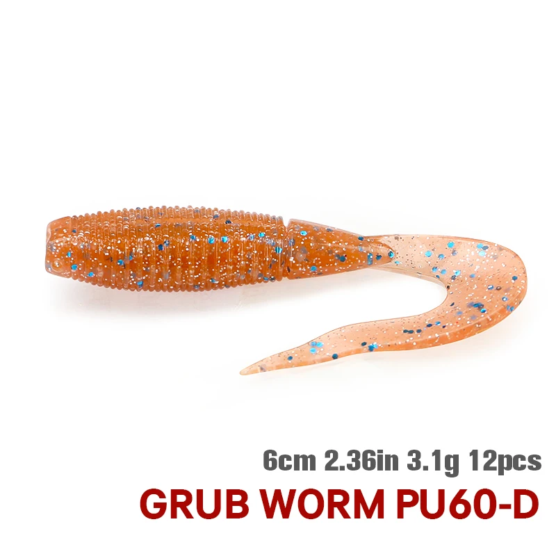 TSURINOYA Curled Worm 60mm 3.1g 12pcs Soft Bait PULSE Fishing Rig Grub  Predator Fishing Lure For Bass Pike Perch - AliExpress