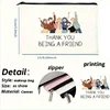Whimsical Cat Canvas Women Makeup Bag Portable Travel Cosmetic Bag with Zipper Lightweight Female Coin Pouch Fashion Girls Purse 4
