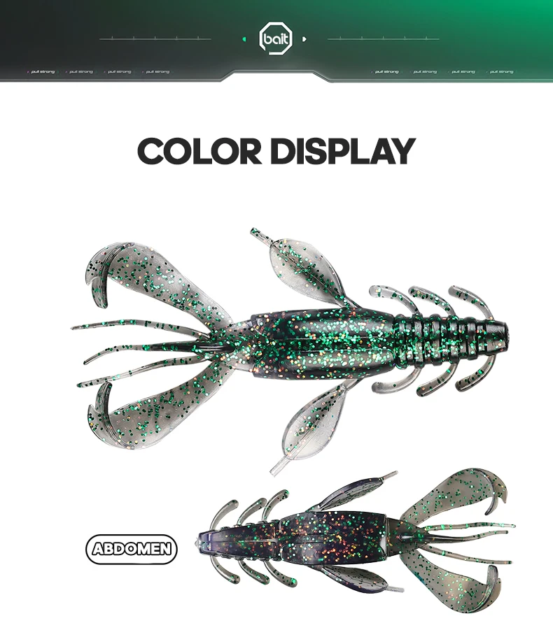 TAIYU-Weicher Kunststoff-Angelköder, schwimmende Topwater-Garnelen, Hummer, Salzwasser, aktive Krebse für Weedless-Rigs, 4er-Set – Detail 12