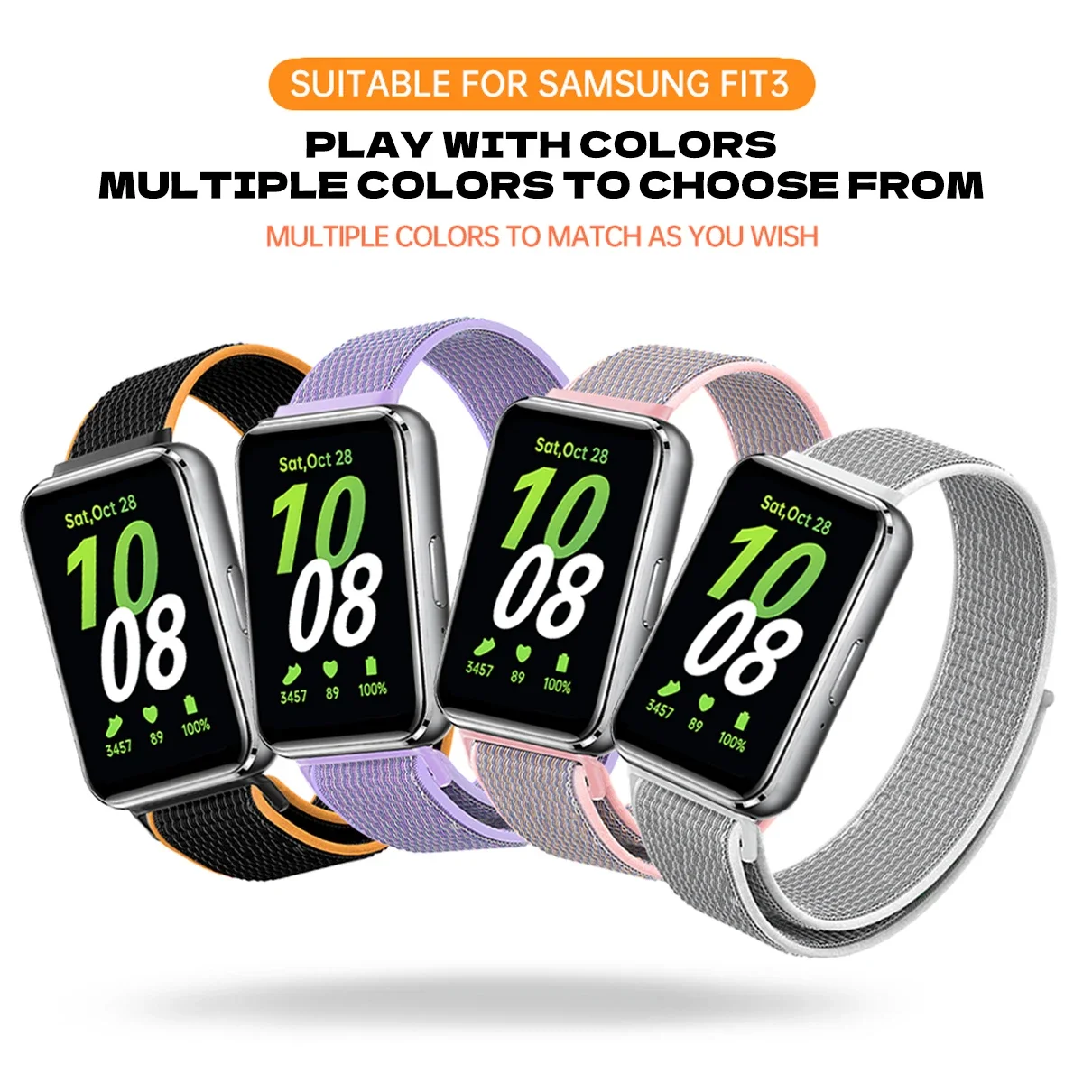 حزام حلقة نايلون لساعة سامسونج غالاكسي 3 ، سوار مر...