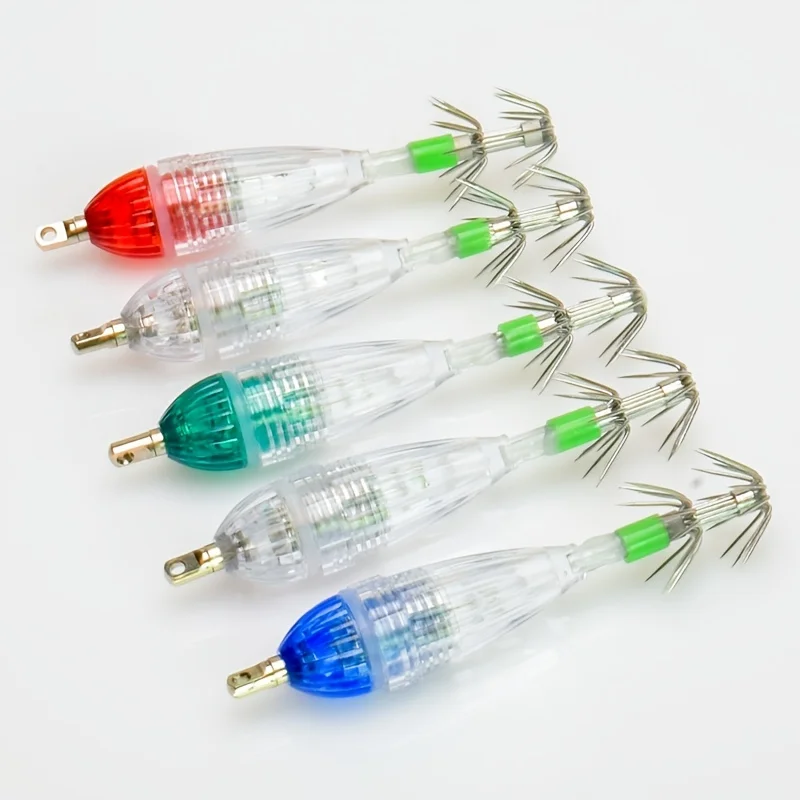 

8cm/3.14in Mini Fishing Hook with Blowing Cuttlefish Light & Umbrella Hook - Perfect for Rocky Fishing & Outdoor Supplies