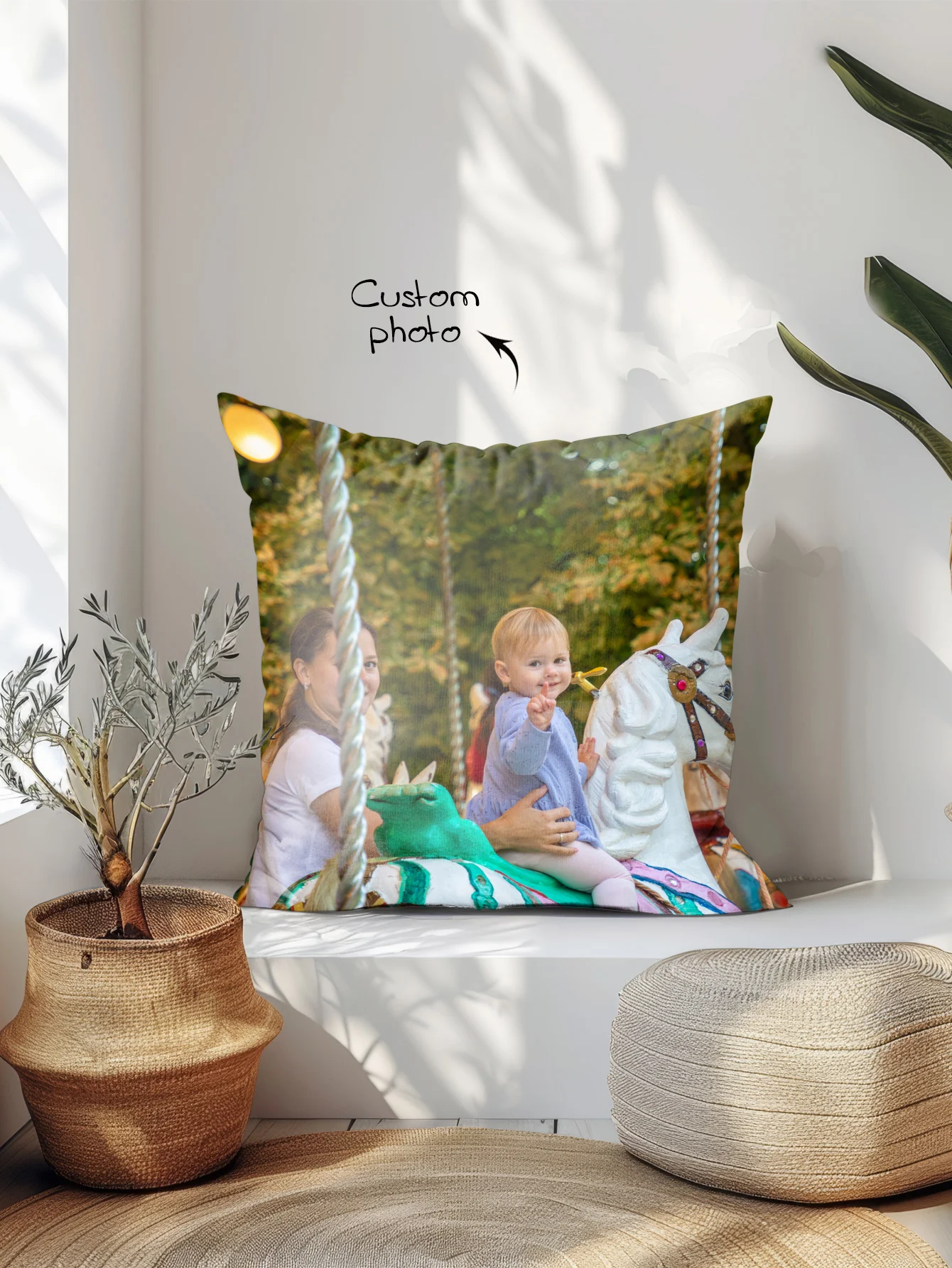 1 piece, custom photo pillowcase Personalized gift, machine washed polyester zipper close (single side printing only, no back) 3