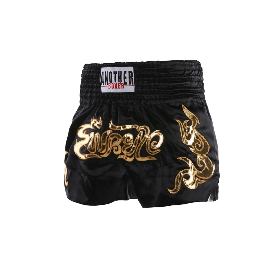 Summer Children's New Muay Thai Pants Style Solid Boxer Shorts Adult  Fighting Sanda Kick Embroider Boxing Trunks