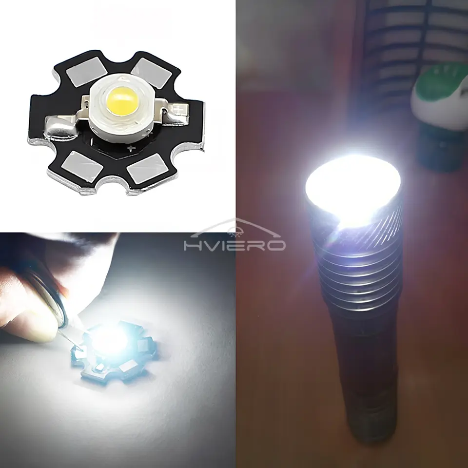 10X 20mm 3V 3W Led High Power Chip Light Bead White Red Blue Green Led Beads Emitter LED Bulb Diodes Lamp with Star Min Heatsink image 4