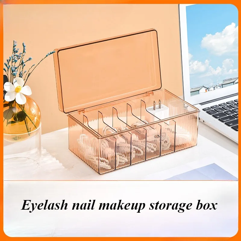 Acrylicjewelry Cover High-end Generous Band Clear Eyelash Nail Cosmetics Storage Box with Cover Design Dustproof Large Capacity 4