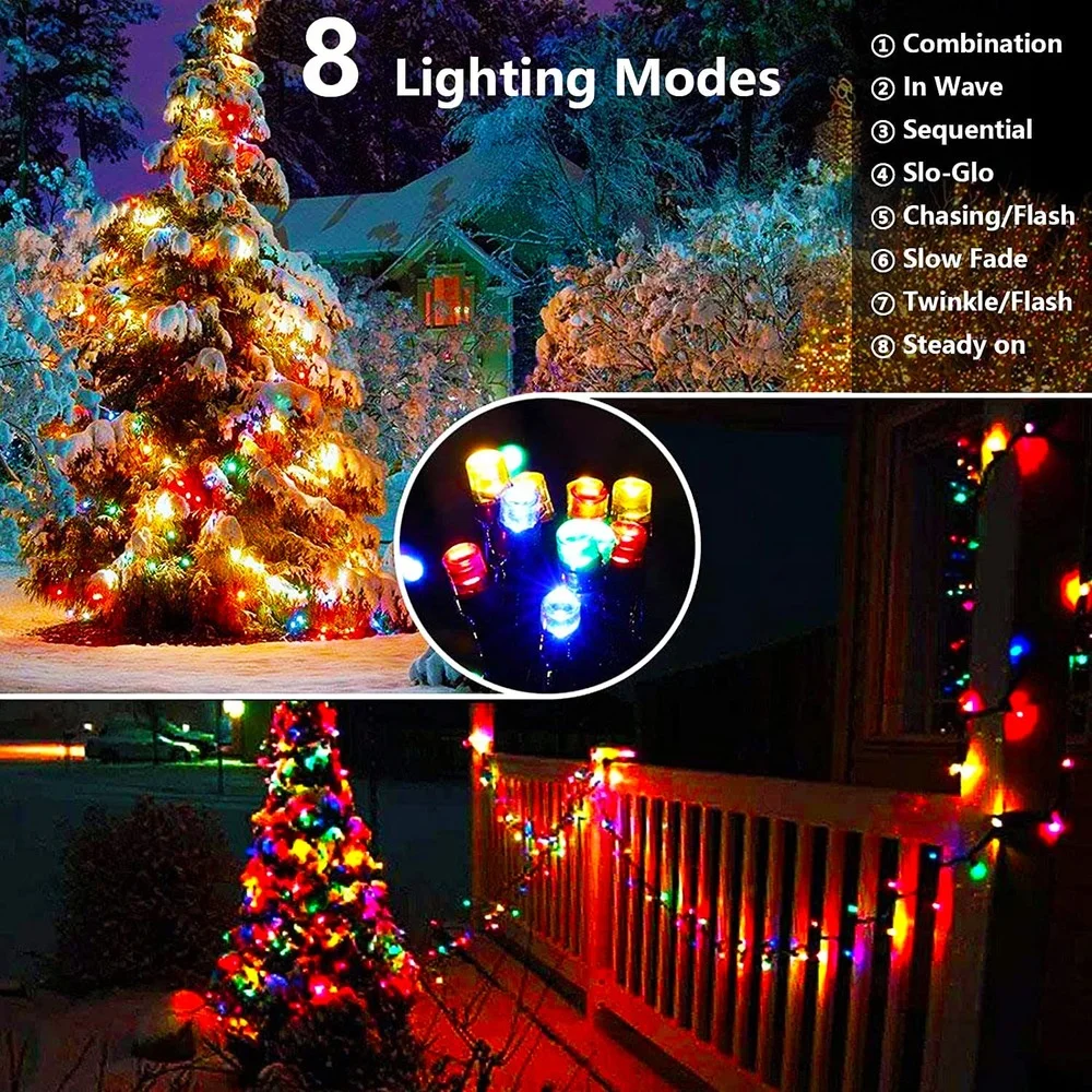 Solar Powered LED String Lights Outdoor Waterproof Fairy Lights String Solar Garland for Patio Wedding Christmas Garden Light - Image 2