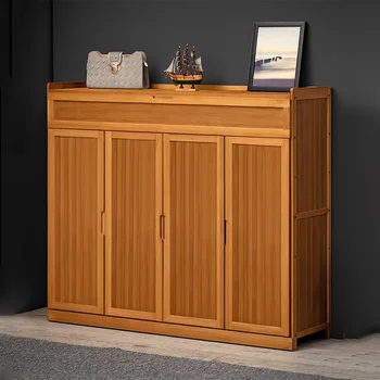 Modern Bamboo Rack Storage Shoe Cabinet Organizer Living Room Luxury Designer Shoe Cabinets Closet Display Home Furniture 2