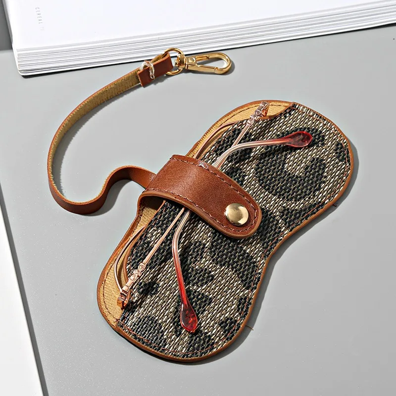 PU Leather Protective Sunglasses Pouch with Portable Hanging Case