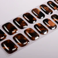 Autocollants pour ongles en gel semi-durci à effet marbré dégradé, 20 embouts, autocollants pour ongles en gel ambre, autocollants pour manucure en gel longue durée, décoration 1