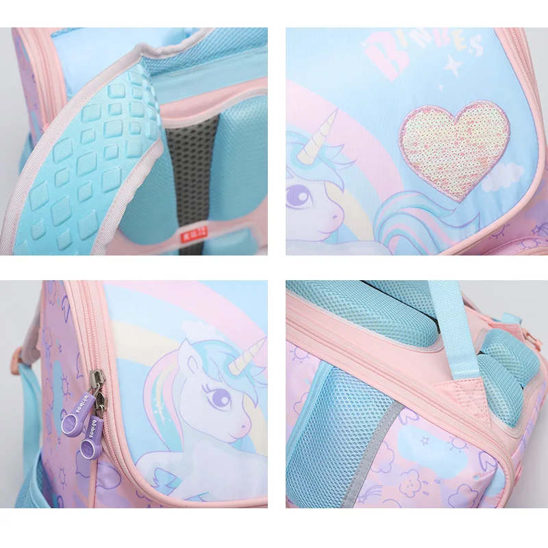 SUN EIGHT NEW Children Orthopedic School Backpacks Cartoon Pattern School Bags 1200D High Density Waterproof Fabric Foldable Gir 6