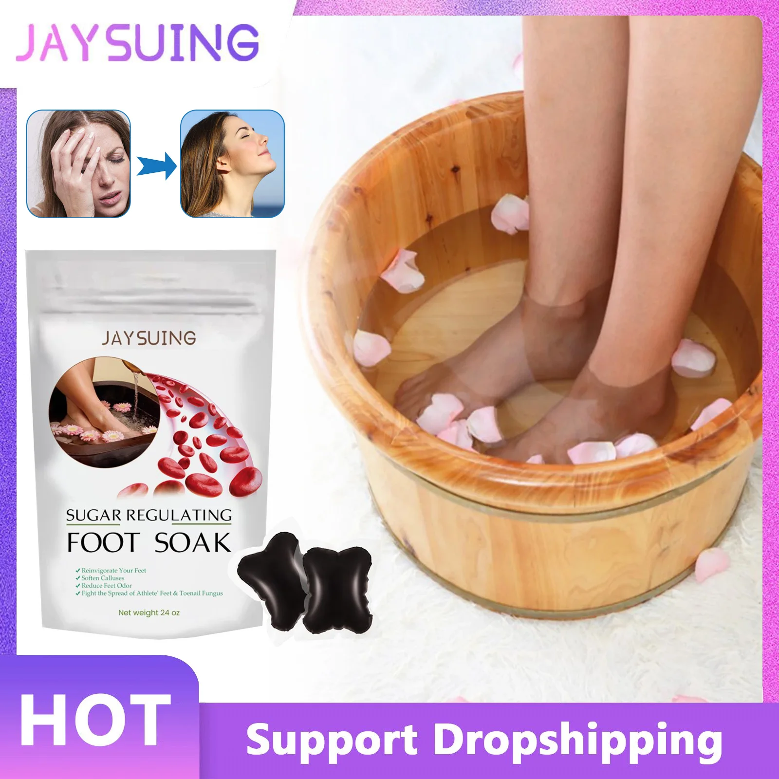 Sugar Regulator Foot Soak Anti Diabetes Lower Blood Sugar Treat Hypertension Relieve Fatigue Stress Detox Foot Soak Health Care blood sugar