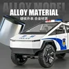 1:24 Tesla pickup police car High Simulation Diecast Metal Alloy Model car Sound Light Pull Back Collection Kids Toy Gifts 3