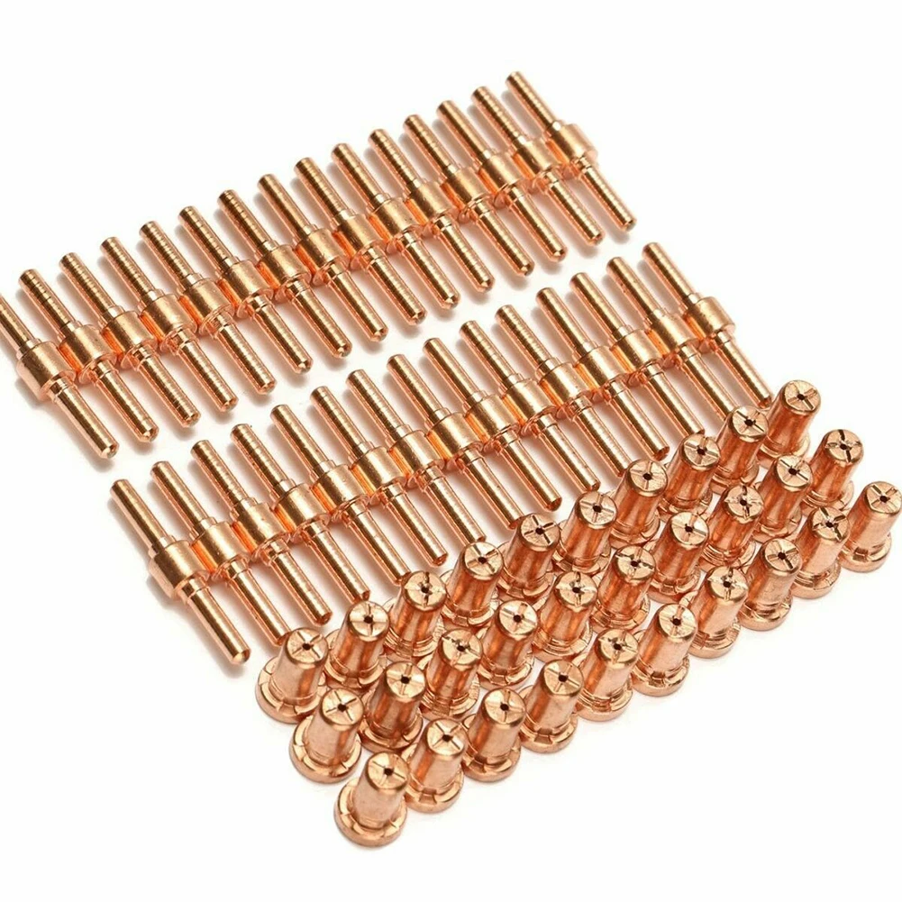 60pcs Extended Long Electrode Tip 40A Consumables For PT31 Air Plasma Cutter 12MM Maximum Cutting  For Rilon  For Riland