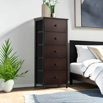 5-Drawer Faux Leather Dresser 1