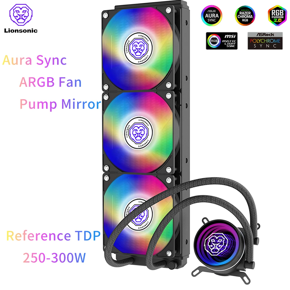 Lionsonic Water Cooler Cpu Cooling Argb Cooler Fan 120Mm X99 Processore Cooler Raffreddamento A Liquido Per Lga1700/1151/2011/Am3/Am4 Bianco