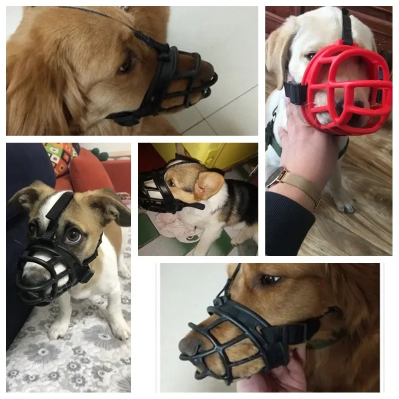 Silicone Basket Dog Muzzle Adjustable Comfortable Secure Fit Durable Lightweight Rubber Stop Biting Safe Training dog muzzle
