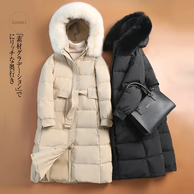 

CH19RD 2022 WINTER WOMENS WHITE DUCK DOWN COATS WITH FUR