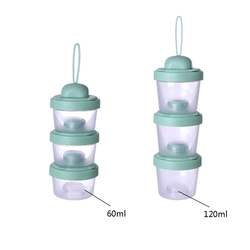 60ml/120ml Milk Powder Storage Box 3 Layers Baby Formula Dispenser Infant Essential Cereal Snacks Container for Toddle Travel