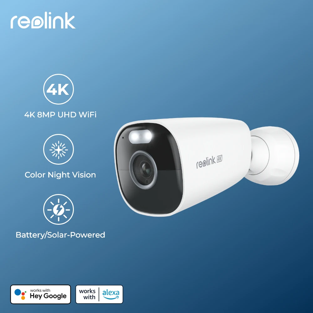 reolink Argus Series 4K 8MP WiFi Security Camera 5MP Outdoor Wireless IP Cam 3MP Battery/Solar Powered Surveillance Cameras