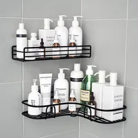 1/2PCS Bathroom Metal Shelf No-Drill Metal Corner Shelf Shower Storage Shelf Bracket Bathroom Accessory Organizer Shampoo Shelf 2