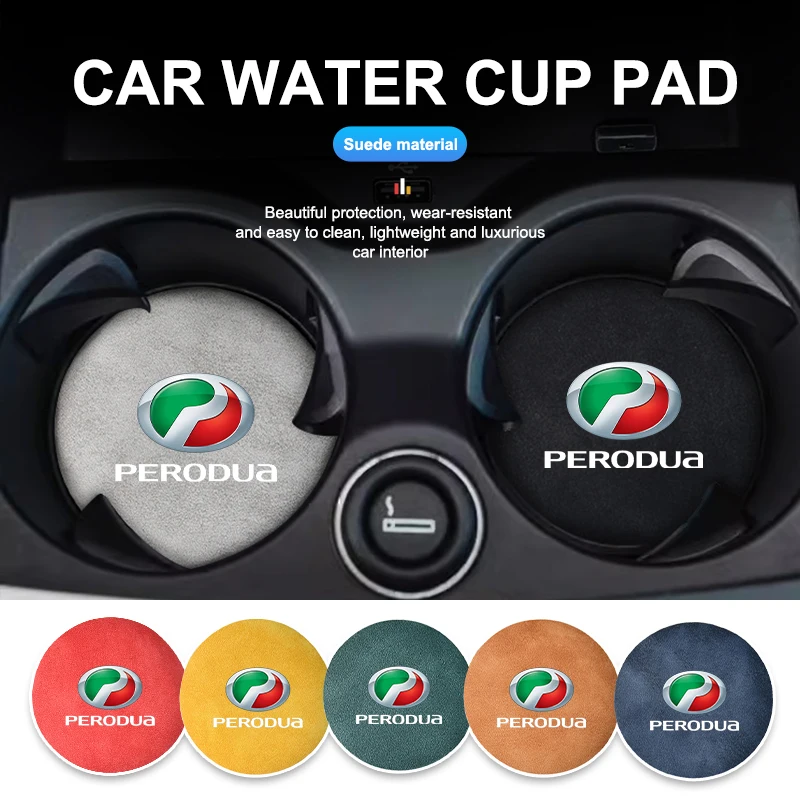 2 Pezzi Sottobicchiere Per Auto In Pelle Scamosciata Bicchiere Per Acqua Tappetino Antiscivolo Per Perodua Alza Axia Viva Aruz Myvi Gen2 Gen3 0 W20 5 