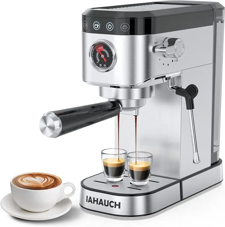 Espresso Machine 20 Bar, Professional Espresso Maker with Milk Frother Steam Wand, Compact Espresso Coffee Machine