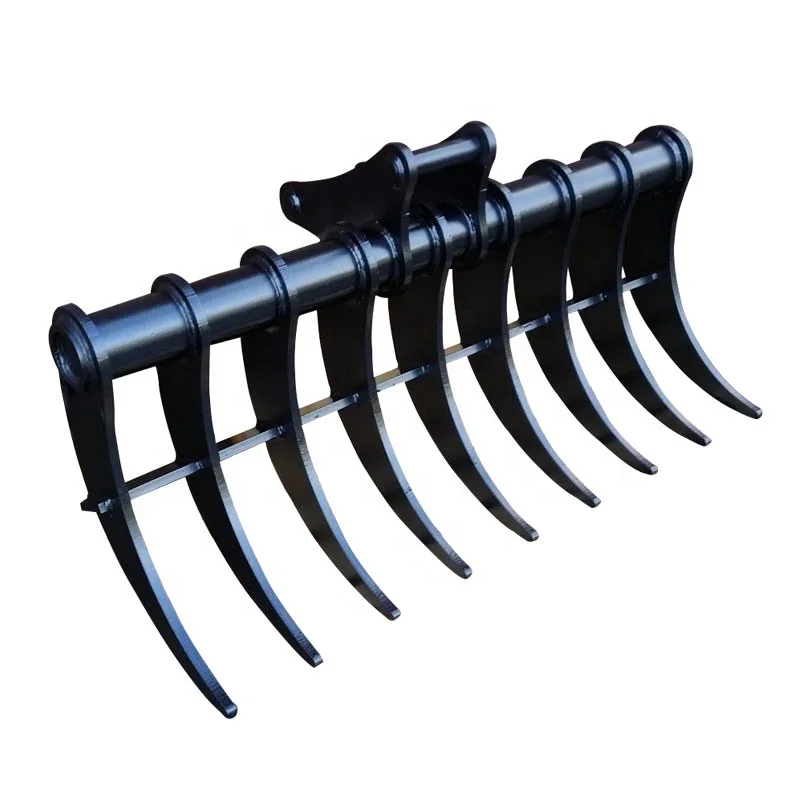 

Huitong OEM Factory Supply Medium Excavator Attachments Excavator Rake for 16 ton Komatsu PC160LC-8 Caterpillar 316E-L.