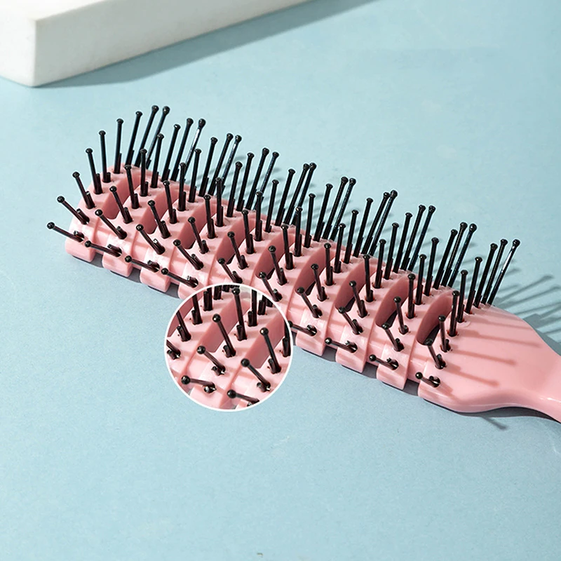 Men Plastic Vent Hair Brush Anti-static Comb Hairdressing Salon Barber Curly Hair Care Wig Styling Tool Comb Brush Massage Tool 4