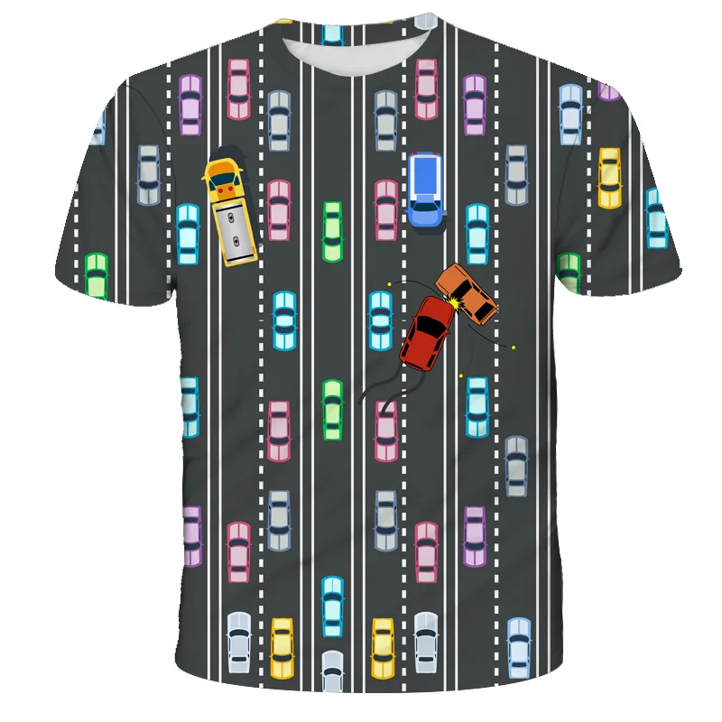 

4-14 Year Car Print Kid Boys T Shirt Toddler kid Summer Clothes Short Sleeve Top Infant Cute Tshirt Casual Cotton Children Tee O