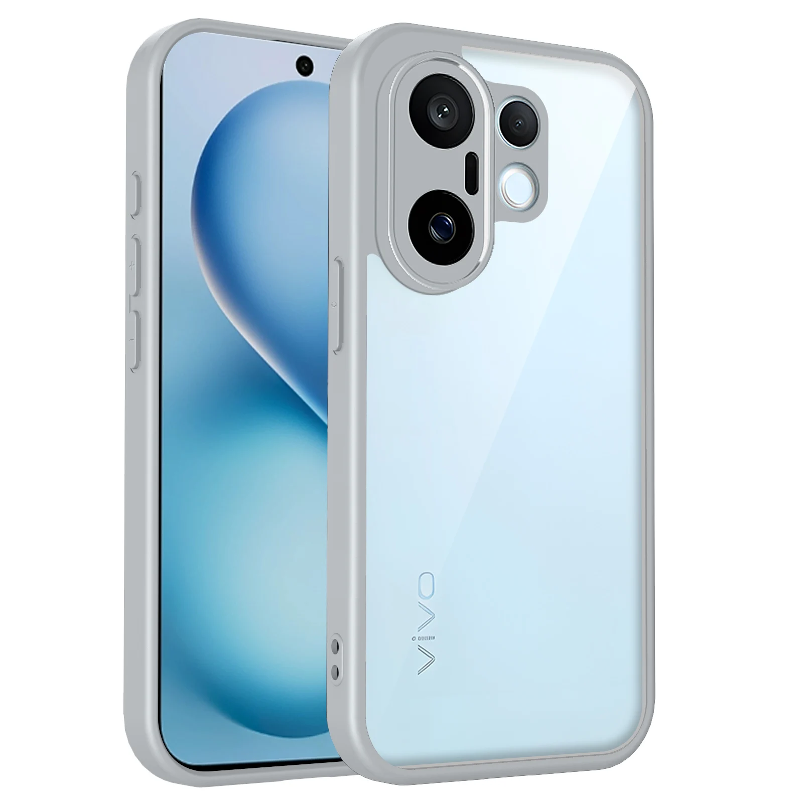 Enhanced Plating Silicone Bumper Shockproof Clear Hard Back Matte Phone Case