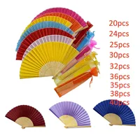 40/36/20Pcs Foldable Hand Fan Customized Logo Wedding Party Bridesmaids Gift 24/25/30/32pc Child Christening Favors Fans 1