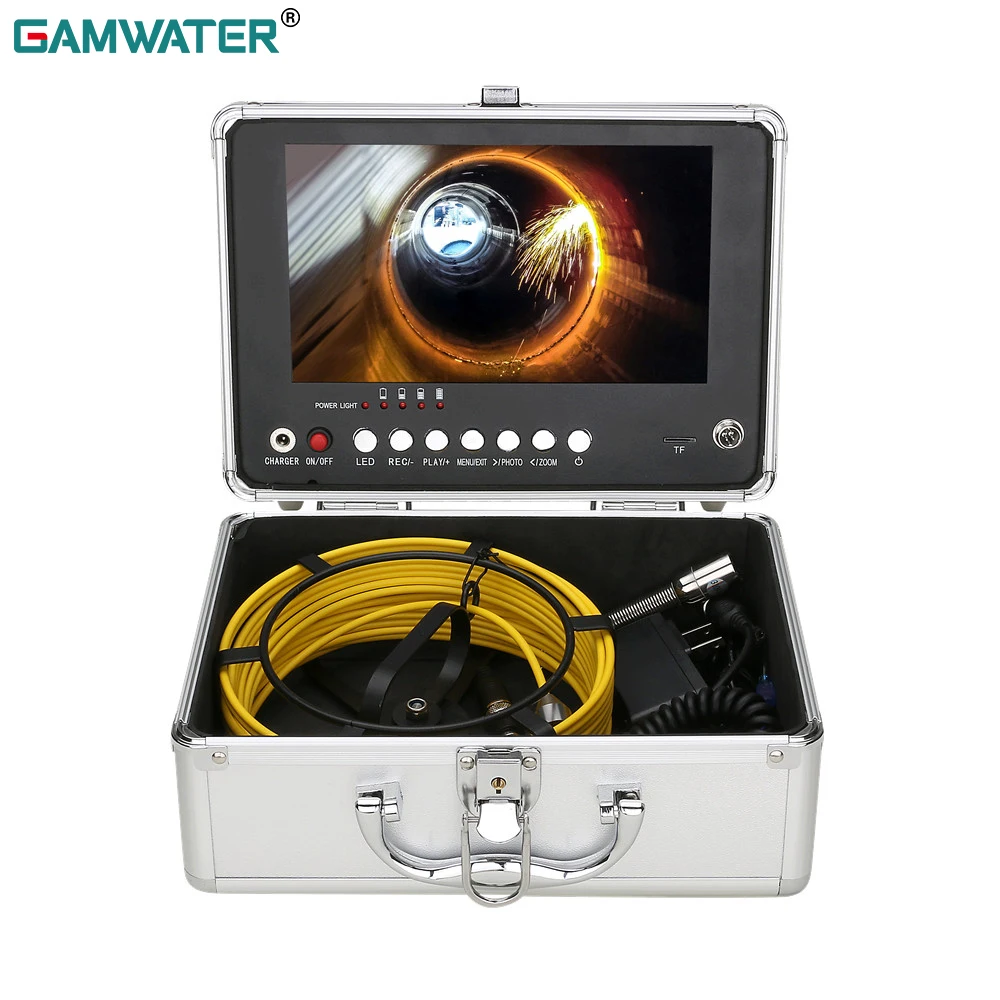 

Камера для обследования канализационной трубы GAMWATER 17 мм с видеорегистратором, 16 ГБ, TF-карта, 9-дюймовый монитор, AHD 720P, канализационная камера