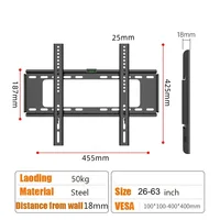 Universal  TV Wall Mount Bracket for Most 25-63 in LED Plasma TV Stand Holder Max VESA 400X400mm 50kg Space Saving Home Goodies - Image 6