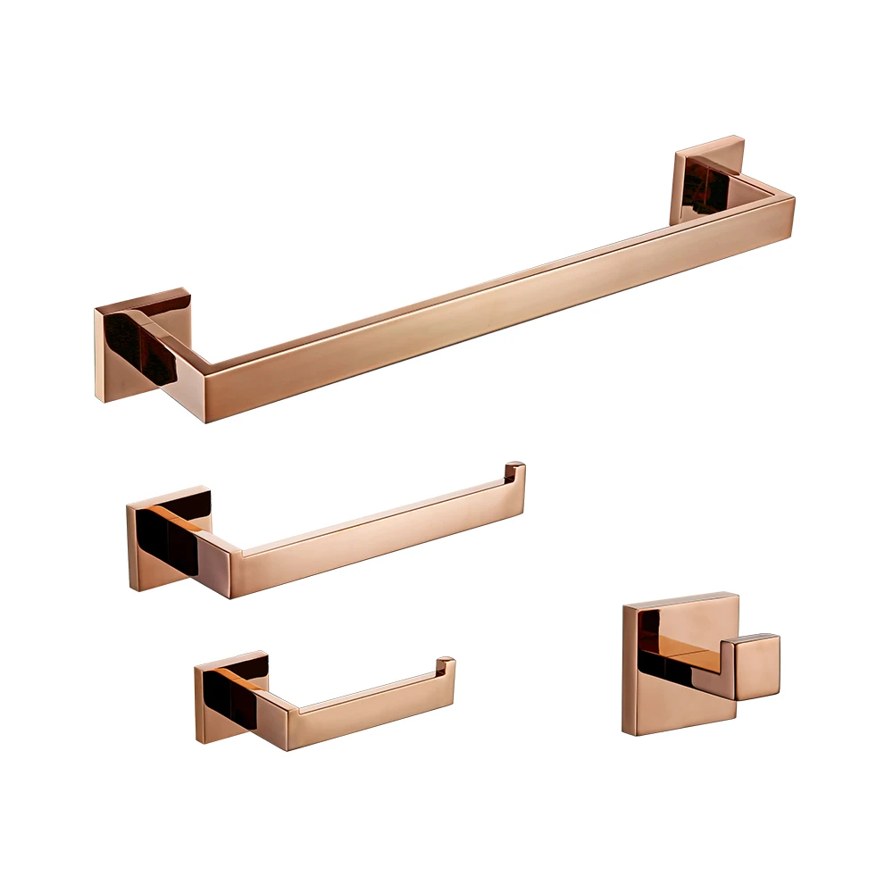 Bathroom Hardware Accessories Set Rose Gold Wall-mounted Stainless Steel Clothes Hook Toilet Paper Holder Towel Bar toilet paper holder towel hook bathroom hardware set bathroom hardware accessories clothes hook