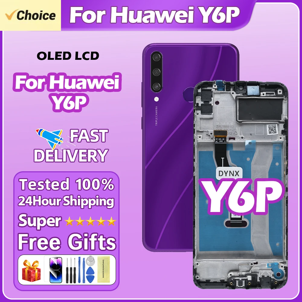 Display Huawei Y6P 2020 Display Touch Screen Cornice Per Huawei Y6P 2020 MED-LX9 LX9N - Schermo Nero Con Vetro, Ricambio Originale Display Peugeot 206 - Foto 8