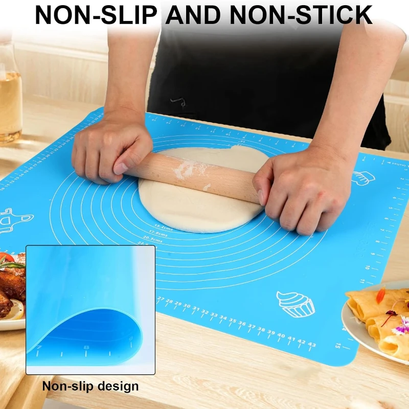 Silicone Baking Mat for Sheet Bread Pizza Dough Non-Stick Maker Holder Pastry Kitchen Accessories Cooking Tool Utensils Bakeware Silicone Baking Mat for Sheet Bread Pizza Dough Non-Stick Maker Holder Pastry Kitchen Accessories Cooking Tool Utensils Bakeware